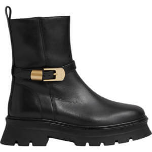 REISS ELENA Leather Cleated Ankle Boots